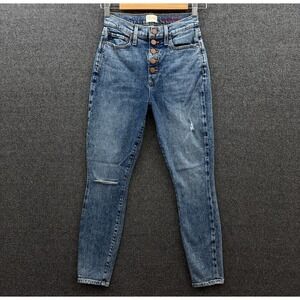 Alice Oliva Jeans Womens 26 Blue Tried True Good High‎ Rise Ankle Exposed Button